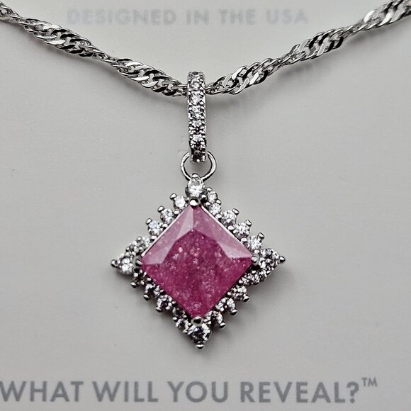 Bomb Party NK88377 "Once Worn By Fire" Pink Ice Crystal Necklace - Picture 2 of 4